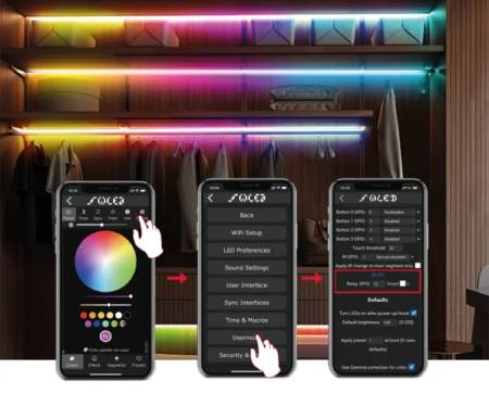 Ovladač pro adresovatelné RGB WiFi LED pásky a stuhy - ESP32 - WLED - GL-C-015WL
