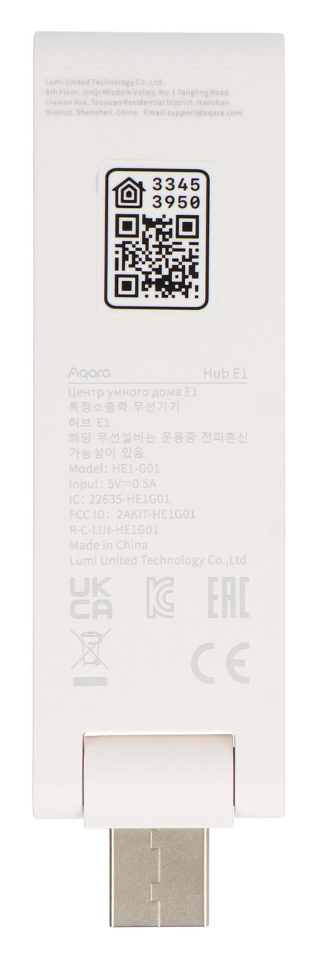 Aqara Hub E1 - ZigBee/WiFi brána - USB rozhraní